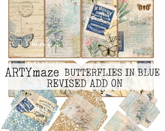 BUTTERFLY In BLUE Überarbeitete Ausgabe Journal ADD on Sofortiger download Artymaze