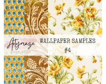 WALLPAPER SAMPLES  For Tearing/collage set 4 Plus BONUS In Portrait.