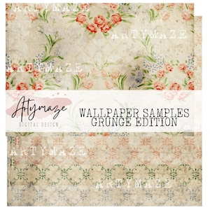 WALLPAPER SAMPLES set 2 GRUNGE edition   For Tearing/collage