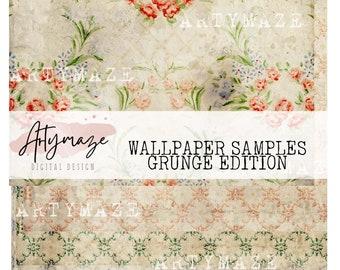 WALLPAPER SAMPLES set 2 GRUNGE edition   For Tearing/collage
