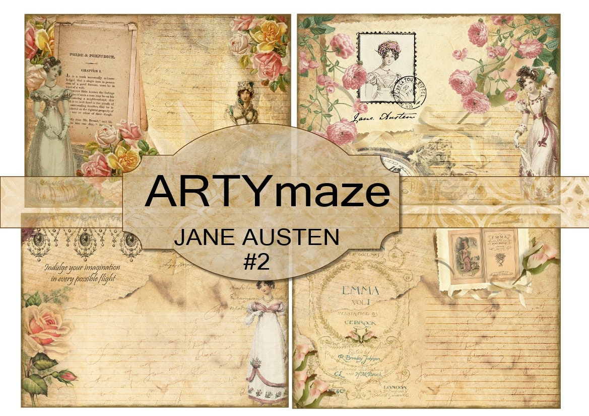 JANE AUSTEN Digital JOURNAL Kit 2 instant Download - Etsy