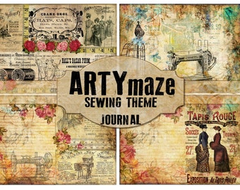 Vintage SEWING Digital Journal  *instant download*