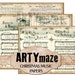 Printable VINTAGE CHRISTMAS MUSIC Papers  & Bonus Tags Artymaze 