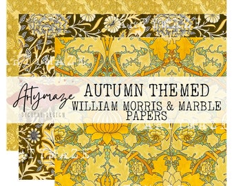 WILLIAM MORRIS, MARBLE & More.  For Collage/ Tearing