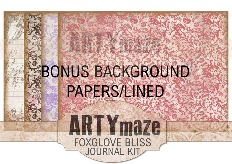 FOXGLOVE BLISS Journal Kit INSTANT Download Artymaze Bild 4
