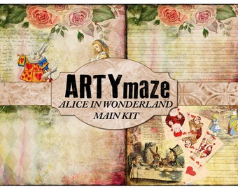 ALICE in WONDERLAND Full Size Journal Kit INSTANT Download ALICE in WONDERLAND Full Size Journal Kit INSTANT Download