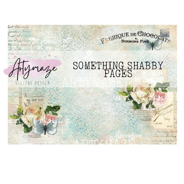 SOMETHING SHABBY Printable Journal pages & FREE Tone on Tone kit