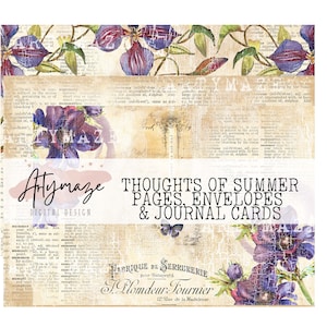 PENSAMENTOS sobre envelopes de PÁGINAS DE VERÃO, cartões de diário, além de páginas pautadas Bonus Tn, Junk Journal, Floral, imprimível, Vintage, Download
