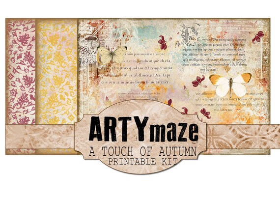 Artymaze A TOUCH Of AUTUMN  Printable Journal kit with EXTRAS  A4 instant Download