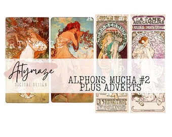 ALPHONS MUCHA #2 Plus Adverts  Journaling cards/ephemera