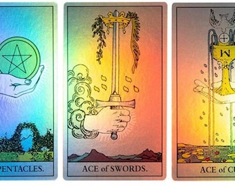 Mystery Tarot Card * Tarot * 3 or 5 Pack * Holographic * A.E Waite * MagicSeer Rainbow