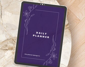 Dagplanner met digitale budgetdownload, paars en oranje
