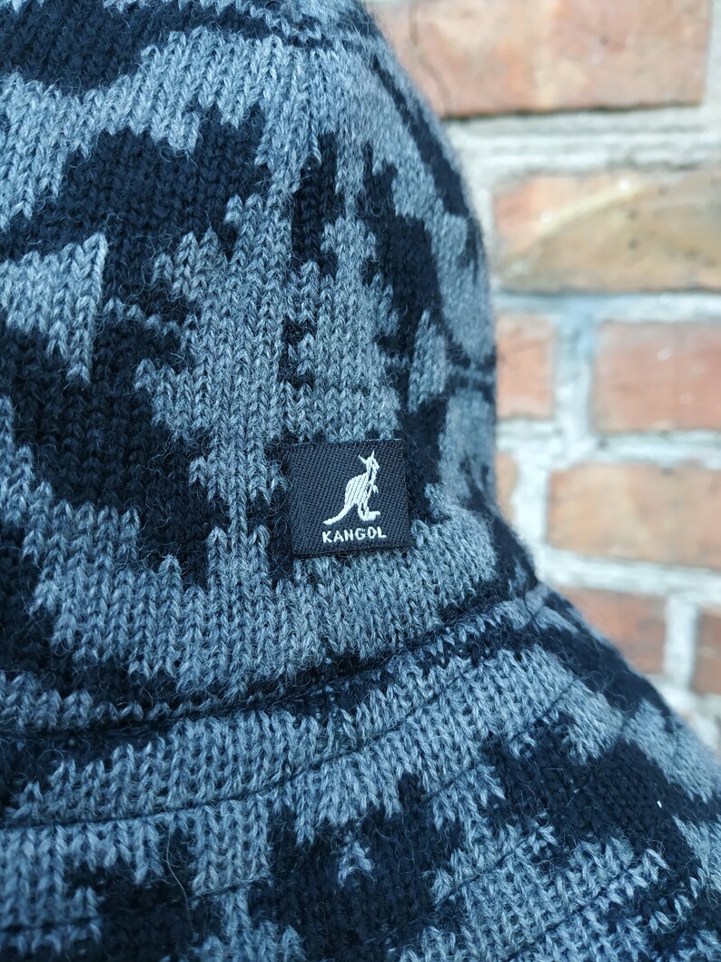Vintage 90s Kangol RN68438 Gray \u0026 Black 