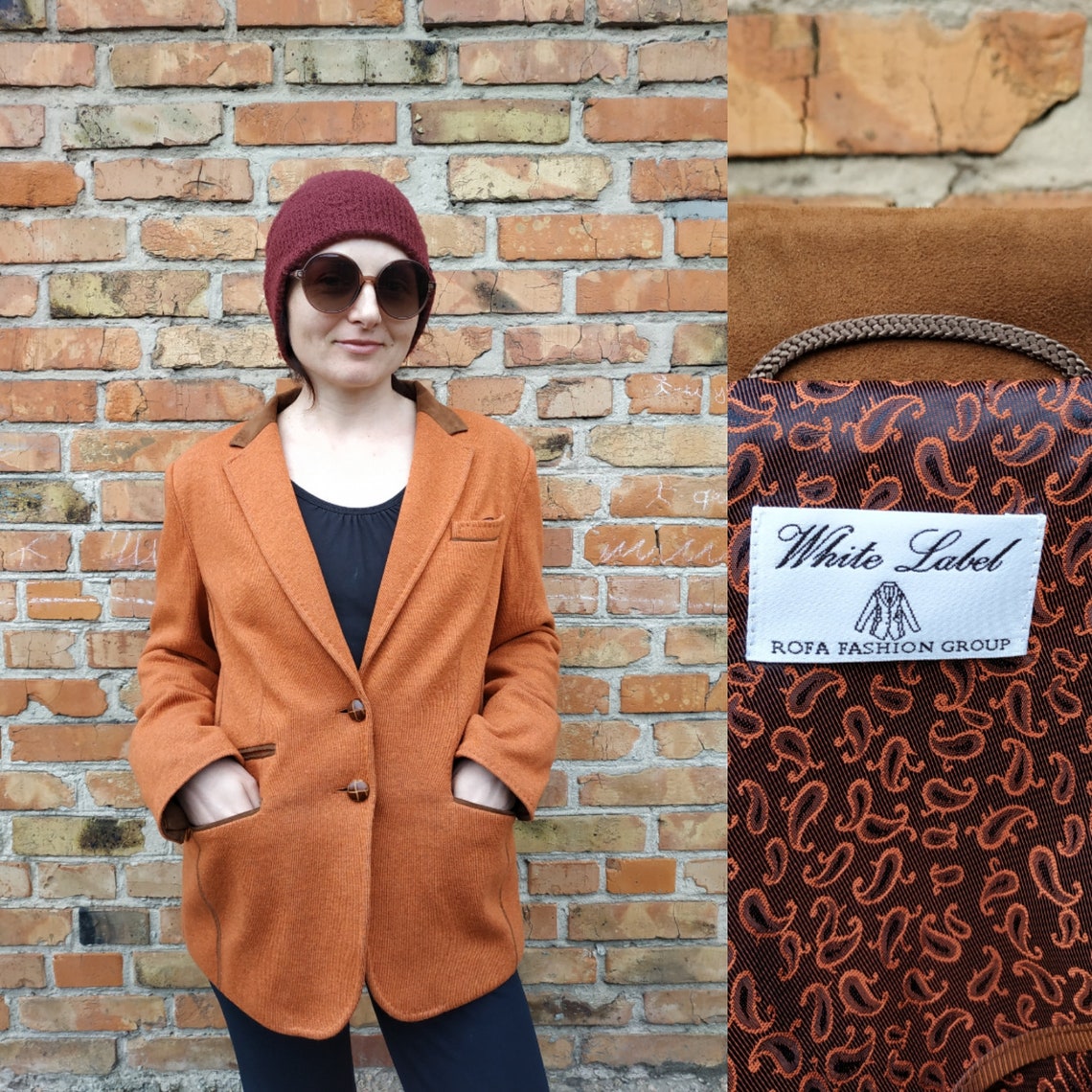 WHITE LABEL ROFA Fashion Group Ladies Wool Orange ocher Blazer Etsy