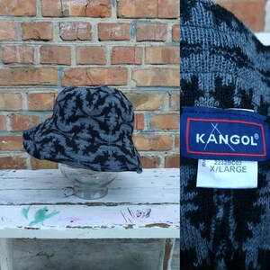 Vintage 90s Kangol RN68438 Gray \u0026 Black 