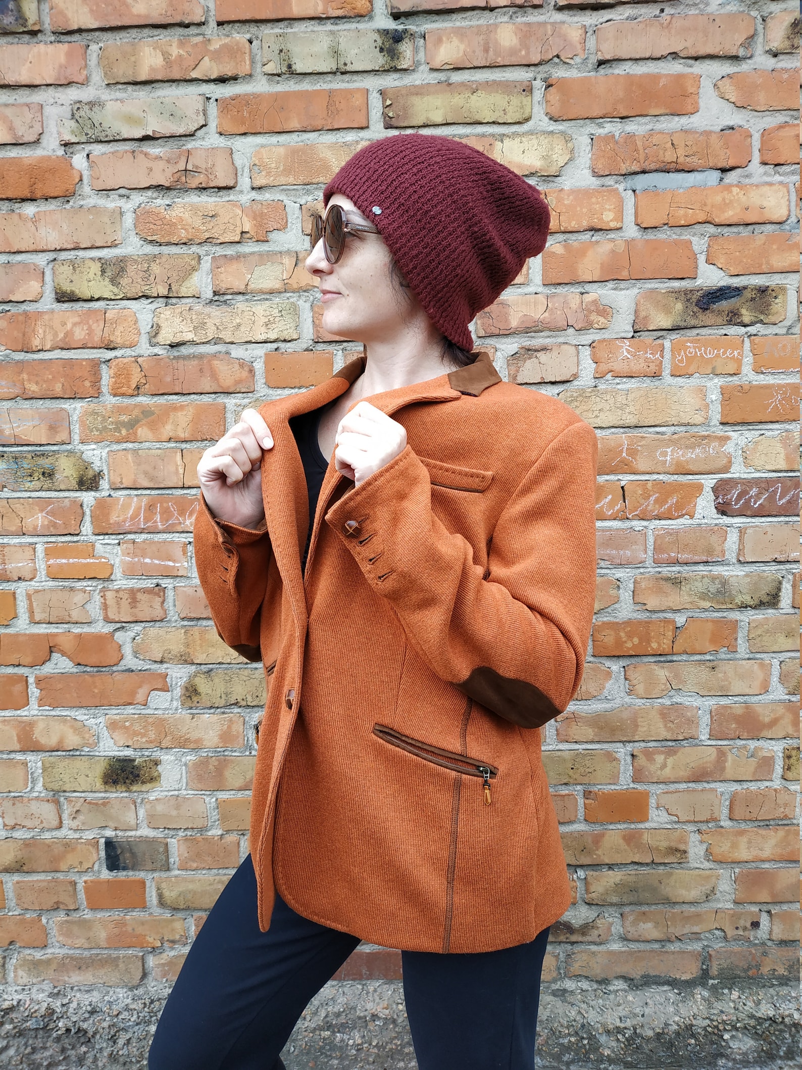 WHITE LABEL ROFA Fashion Group Ladies Wool Orange ocher Blazer Etsy