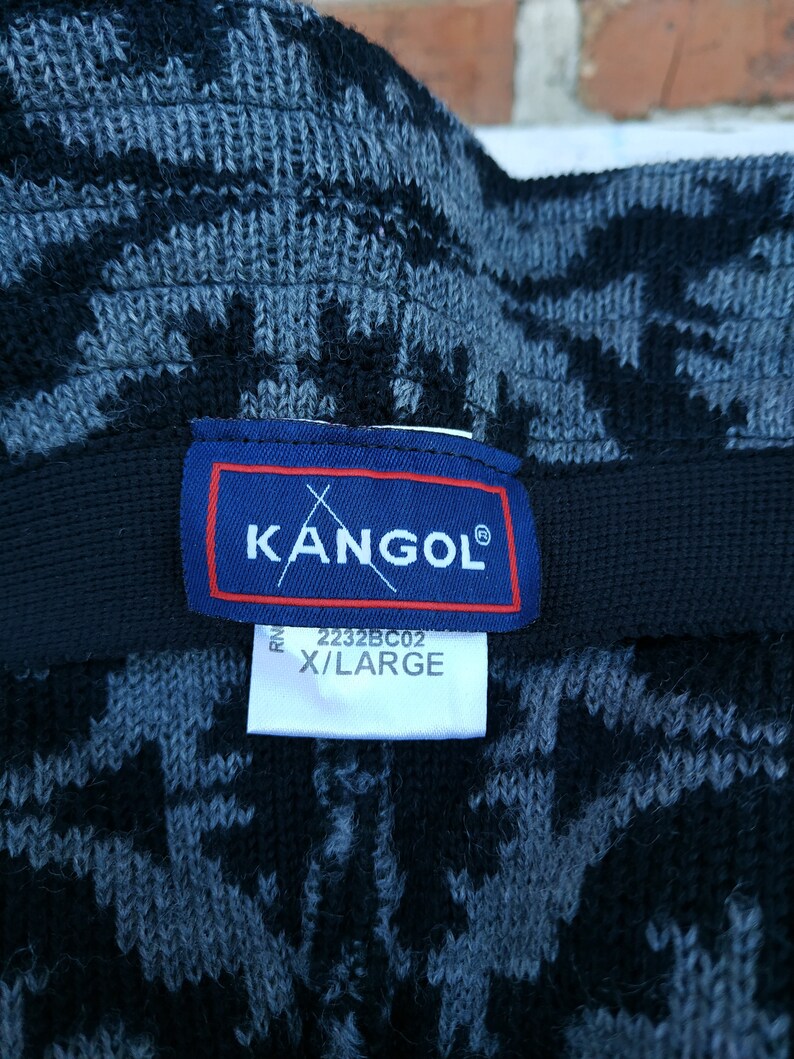 Vintage 90s Kangol RN68438 Gray \u0026 Black 