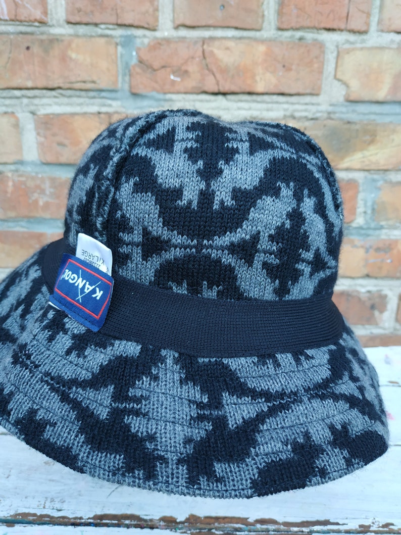 Vintage 90s Kangol RN68438 Gray \u0026 Black 
