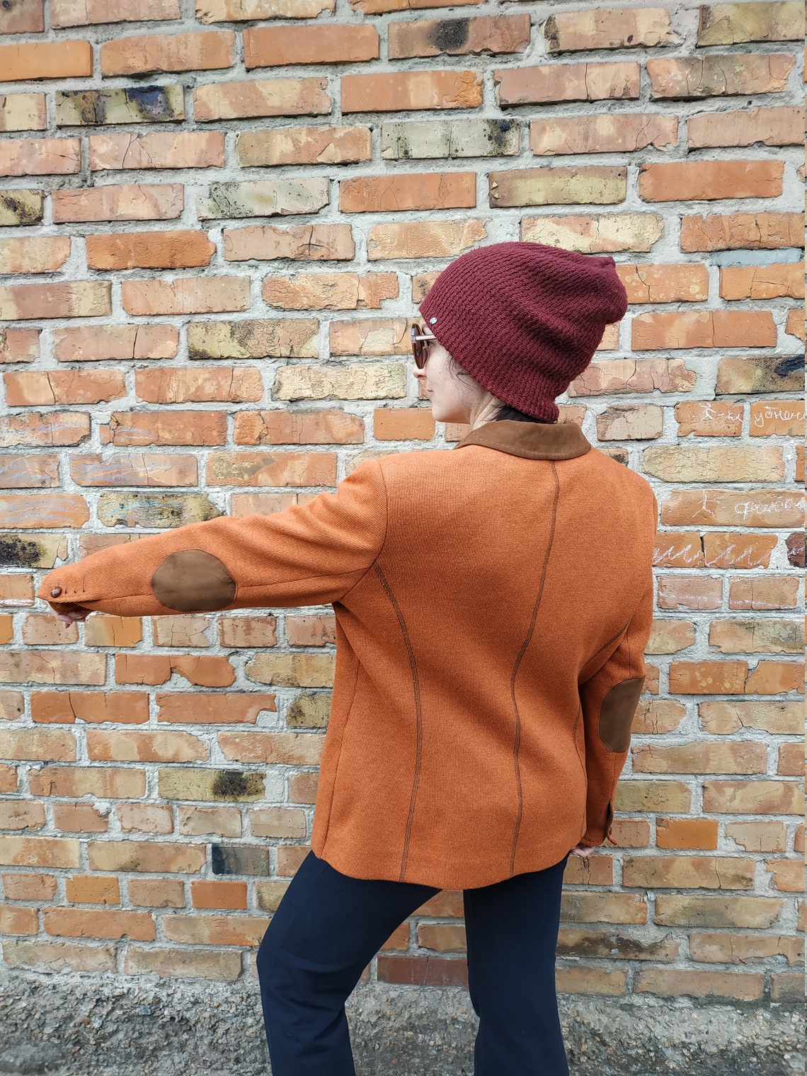 WHITE LABEL ROFA Fashion Group Ladies Wool Orange ocher Blazer Etsy