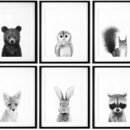 Black and White Nursery Animal Prints PRINTABLE Safari Nursery Etsy