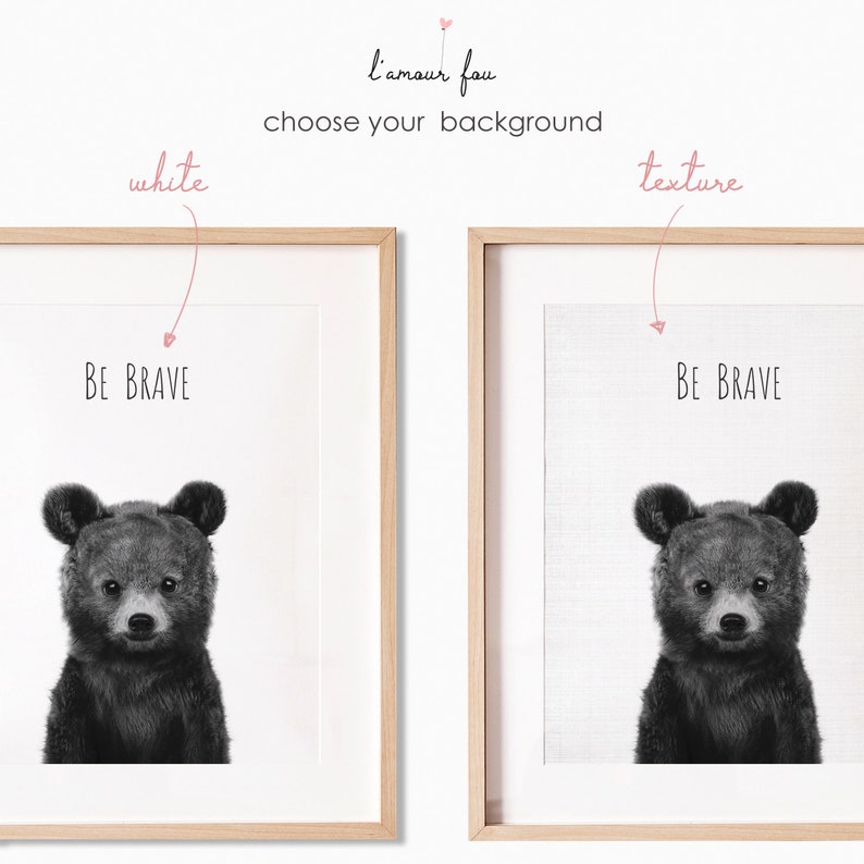 Black and White Woodland Nursery Prints Set of 6 Prints Etsy