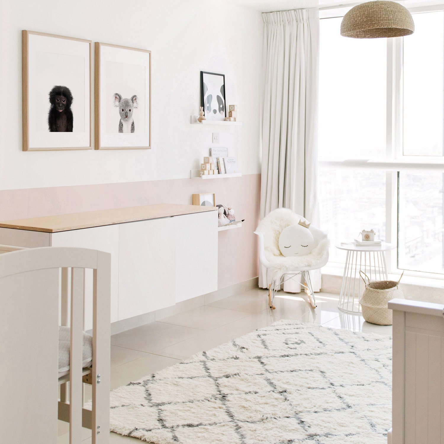 Affe Print Baby Affe Print Safari Kinderzimmer Wandkunst | Etsy