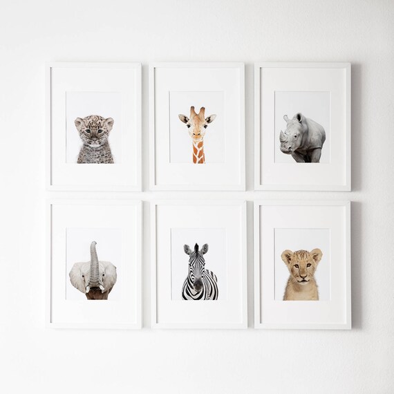 Set Of 6 Nursery Decor Wall Art Modern