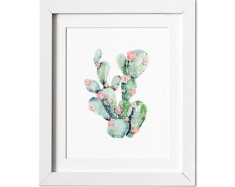 Watercolor cactus print, Cactus art print, Nursery Wall decor, Cactus artwork, Cactus wall art, Succulent print, Girls Room wall art