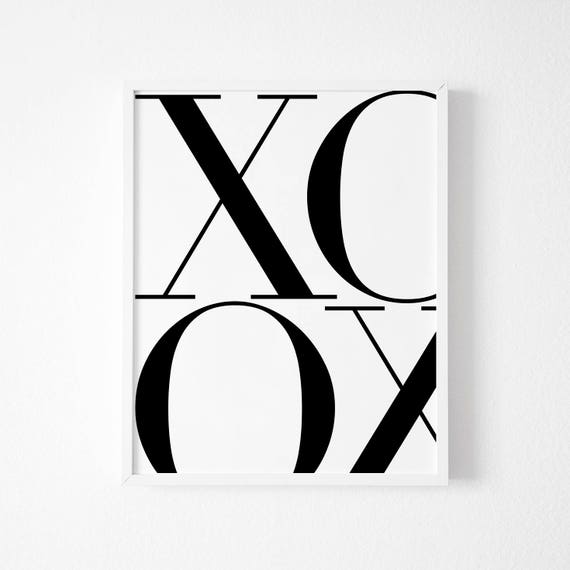 Wall Art Decor Print A5 A4 A3 XOXO Typography Type Designer Font Poster