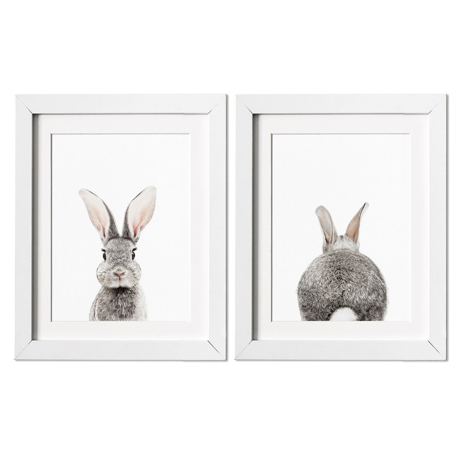 Nursery Bunny Prints, Set of 2 Bunny Nursery Prints, Nursery Decor, R…