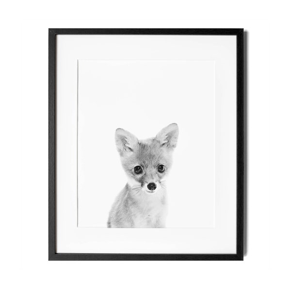 Fox Black and White Etsy