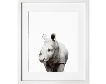 Rhino Print, Baby Rhino Print, Safari Nursery Wall Art, Nursery Decor, Modern Nursery, Baby Shower Gift