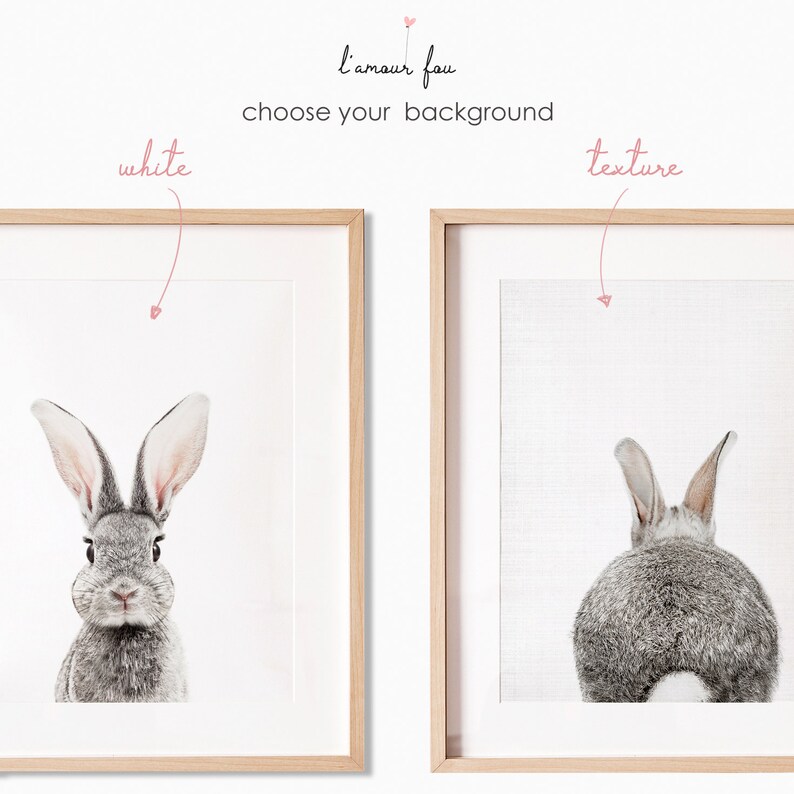 Nursery Bunny Prints Set of 2 Bunny Nursery Prints Nursery Etsy