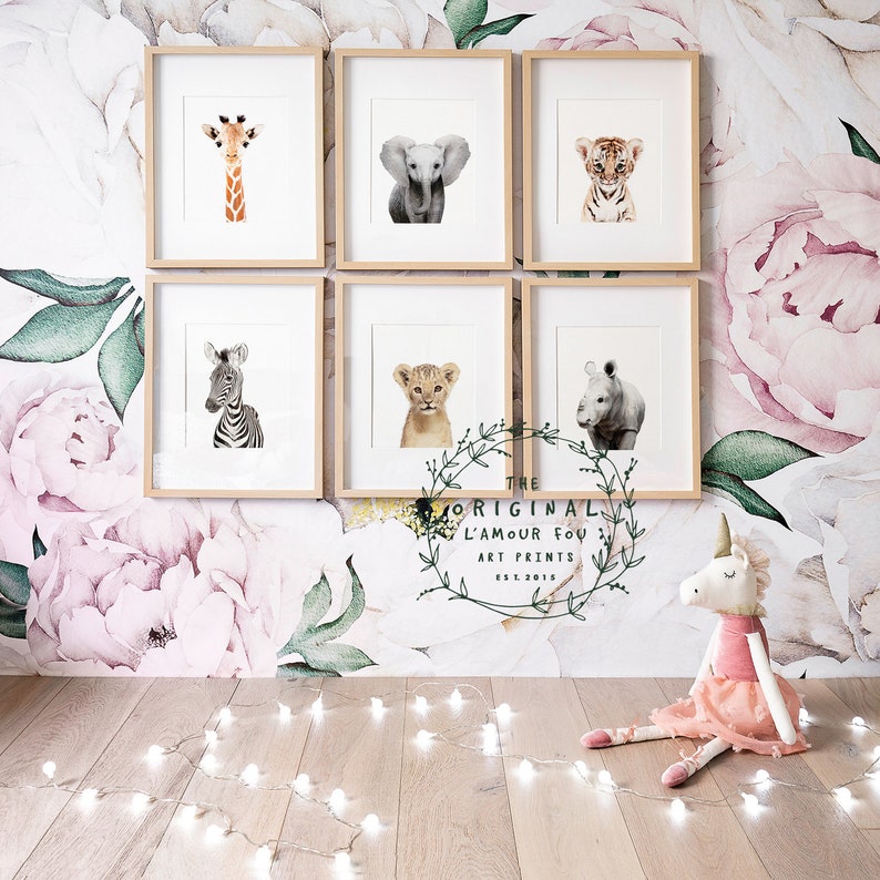 Safari nursery prints Set of 6 Prints Nursery decor Nursery Etsy