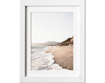 Malibu Ocean Print, Modern Wall Art, Beach Coastal Decor, Photography, Large Ocean Print, Printable Poster, Gold beach print, Wall Art
