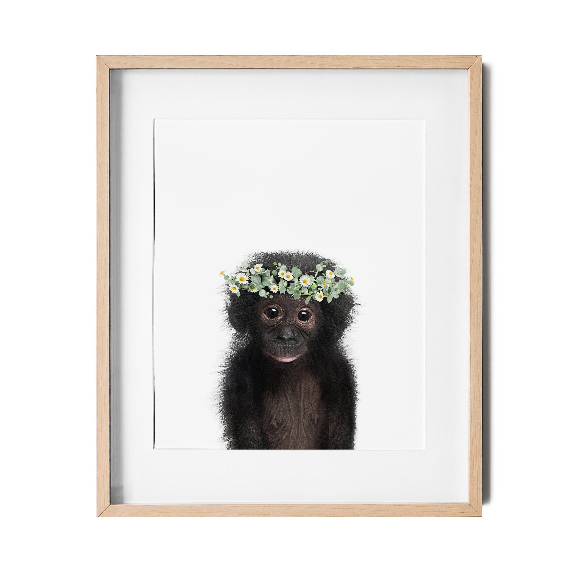 Monkey Print Baby Monkey Print Flower Crown Safari Nursery Etsy
