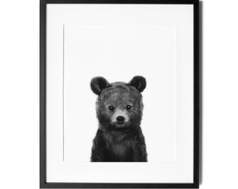 Black and White Bear Print, Baby Bear Print, Bear Nursery Print, Woodland Nursery Print, Nursery Decor,Modern Nursery Print,Baby Shower Gift