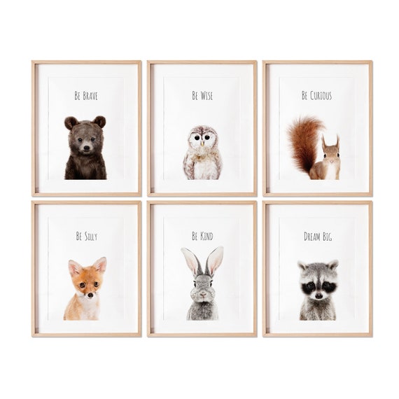 Woodland Nursery Prints Woodland Nursery Decor Baby Animal