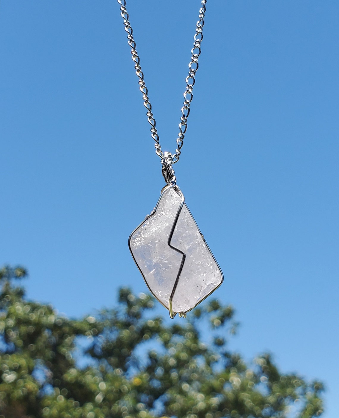 Collana d'argento cruda di kunzite sterling collana di | Etsy