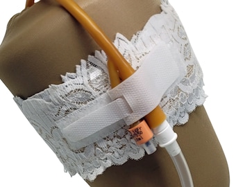 Coral Elastic W White Hook & Loop Foley Catheter Leg Strap MEDIUM ...