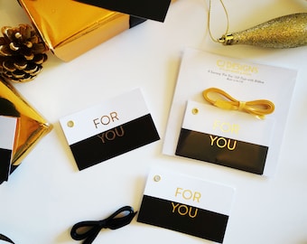 Gold Foil Luxury Letterpressed Gift Tags Wrap Set of 6