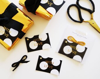 Polka Dot Gold Foil Gift Tags