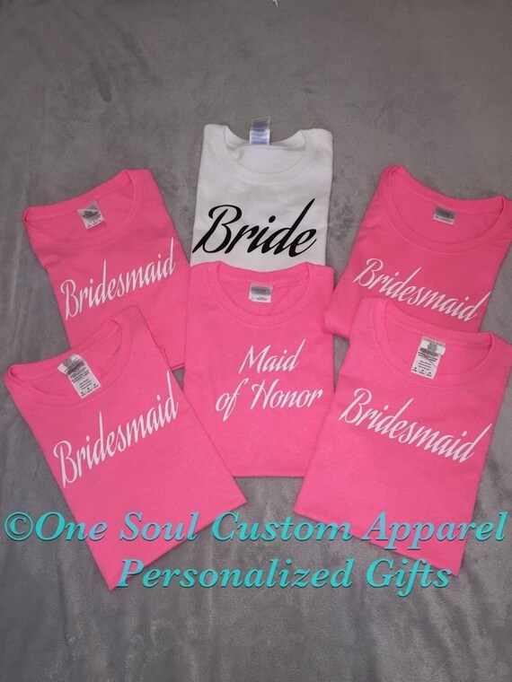 Set Of 11 Bridesmaid T Shirts Women S T Shirts Custom Etsy