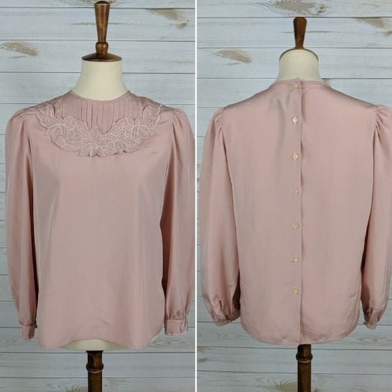 Vintage Pink Victorian Prairie Blouse - image 1