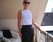 Vintage 90s Leather skirt Pencil Wiggle Boho skirt