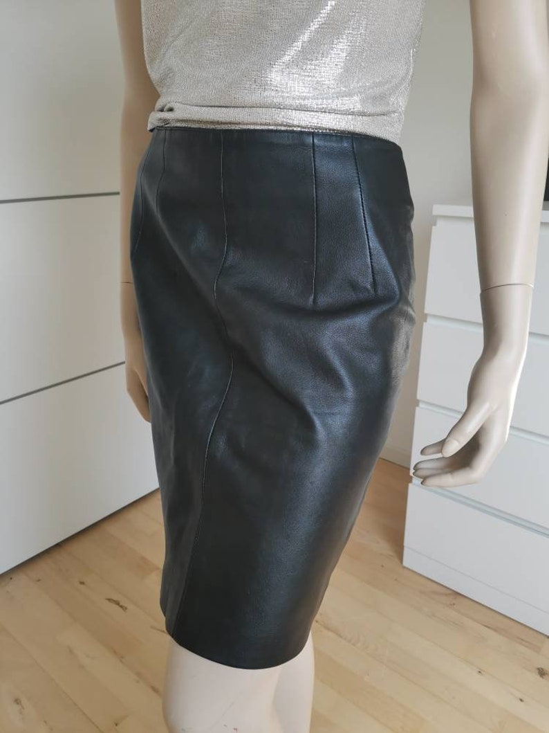 Vintage Leather skirtBlack Pencil skirt