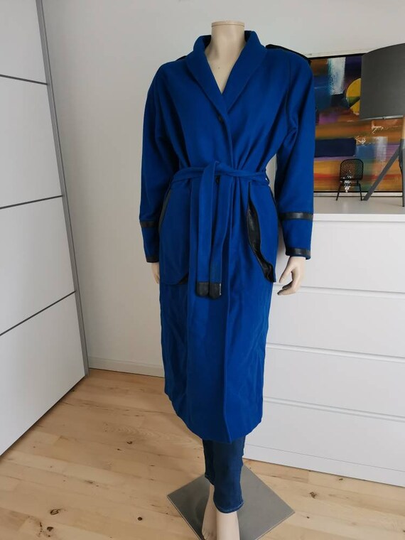 Long coat//Blue vintage coat