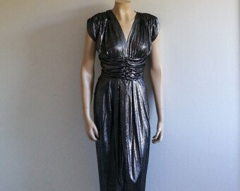 Vintage silver cocktail Party dress