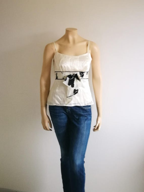 Vintage top Pure silk Fitted Cropped top Cami