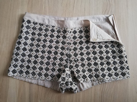 Vintage shorts satin beaded shorts booty shorts